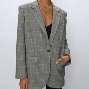 Aritzia Agency Blazer Plaid
